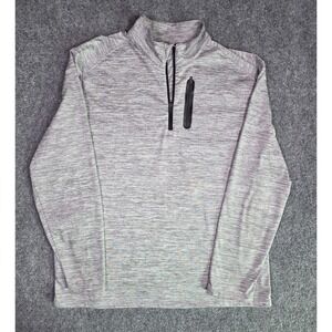 PGA Tour Pullover Mens XL Grey Space Dye 1/4 Zip Performance Golf Long Sleeve
